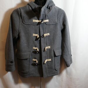 Baby Gap Boys Grey Wool Blend Duffle Toggle Coat Quilted Lining